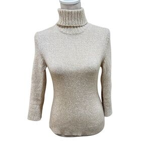 Express Beige Turtleneck Sweater